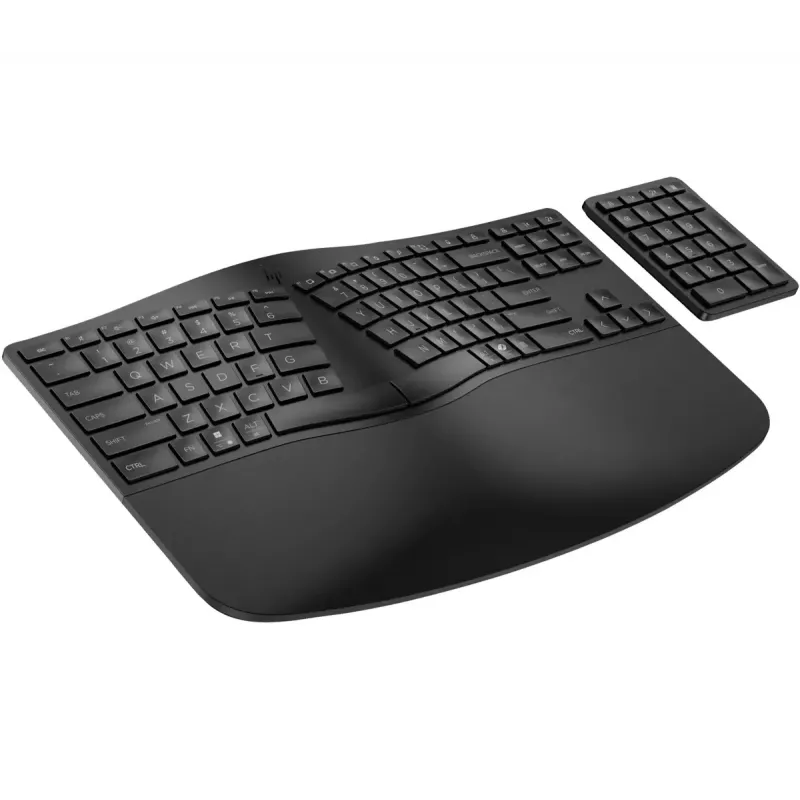 Keyboard HP 960 Ergonomic Wireless Keyboard Full-size 100% RF Wireless + Bluetooth Membrane Black for Home