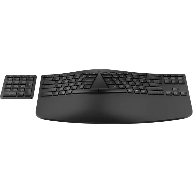 Keyboard HP 960 Ergonomic Wireless Keyboard Full-size 100% RF Wireless + Bluetooth Membrane Black for Home