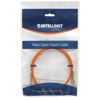 Intellinet Fiber Optic Patch Cable, OM1, LC/LC, 5m, Orange, Duplex, Multimode, 62.5/125 µm, LSZH, Fibre, Lifetime Warranty