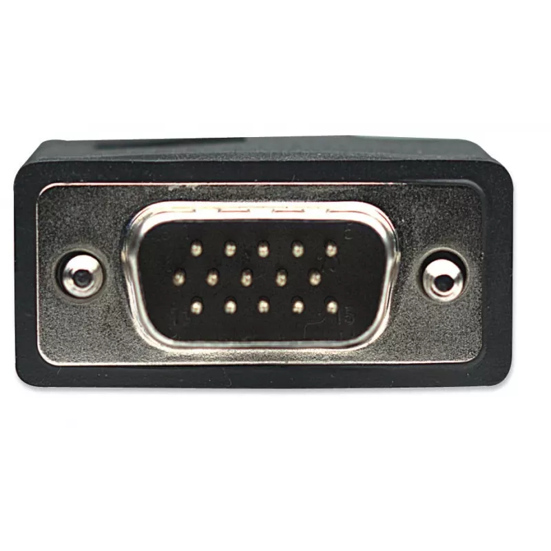 Manhattan VGA Monitor Cable (with Ferrite Cores), 15m, Black, Male to Male, HD15, Cable of higher SVGA Specification (fully compatible), Shielding with Ferrite Cores helps minimise EMI interference for improved video transmission, Lifetime Warranty