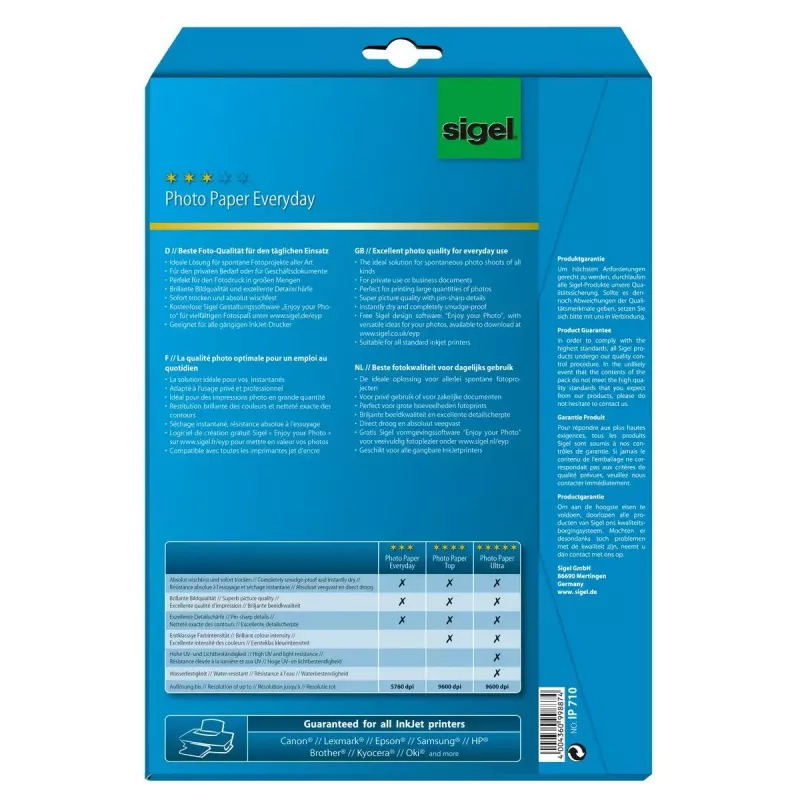 Printing paper A4 Sigel IP710 Gloss 20 sheets White