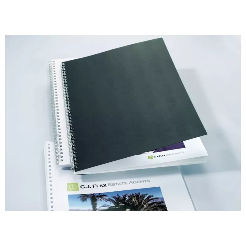 GBC LinenWeave Binding Covers 250gsm A4 Black (100), A4, Black, 100 sheets, 210 mm, 297 mm, 33 mm