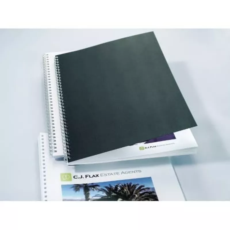 GBC LinenWeave Binding Covers 250gsm A4 Black (100), A4, Black, 100 sheets, 210 mm, 297 mm, 33 mm