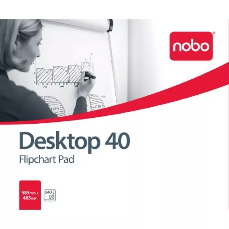 Nobo Flipchart Pad Plain 580X480 40 Sheets, White, Plain, B1, 40 pages, 580 mm, 485 mm