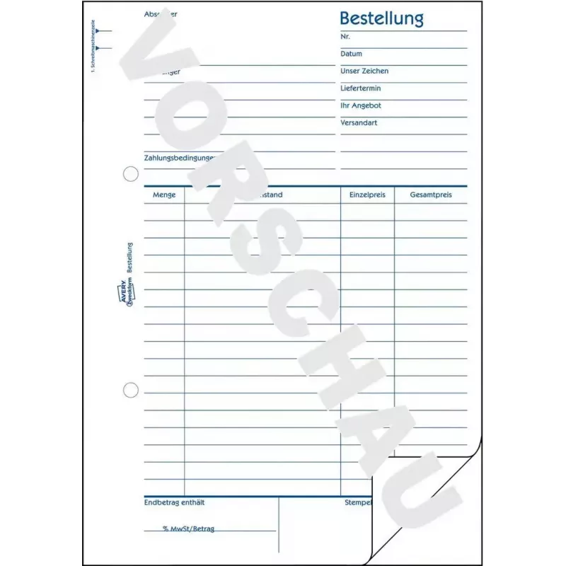Accounting form/book A5 Avery 1406