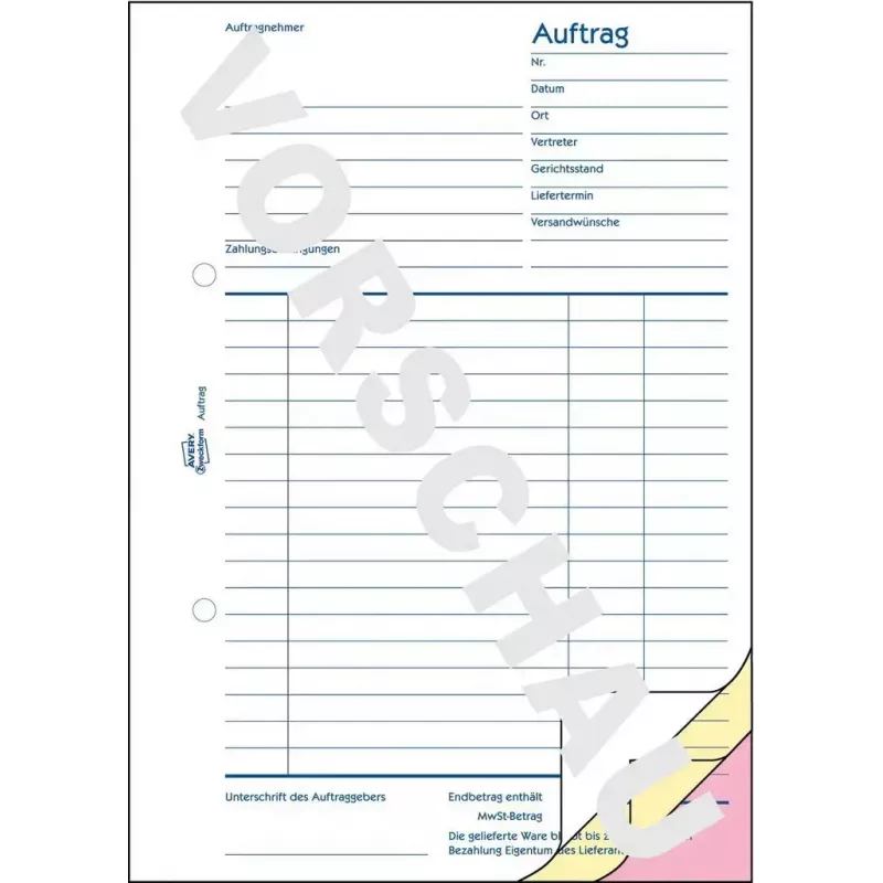 Accounting form/book AVERY 1726 A5 40 pages