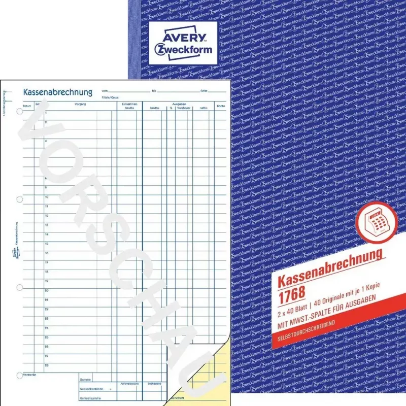 Accounting form/book AVERY 1768 A4 40 pages