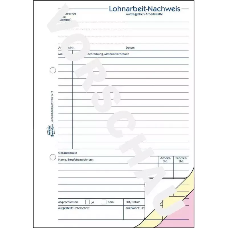 Business Form Avery 1771