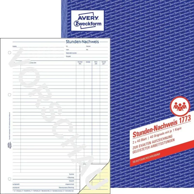 Accounting form/book AVERY 1773