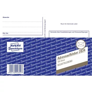 Self-adhesive label Avery 2824 Rectangle White