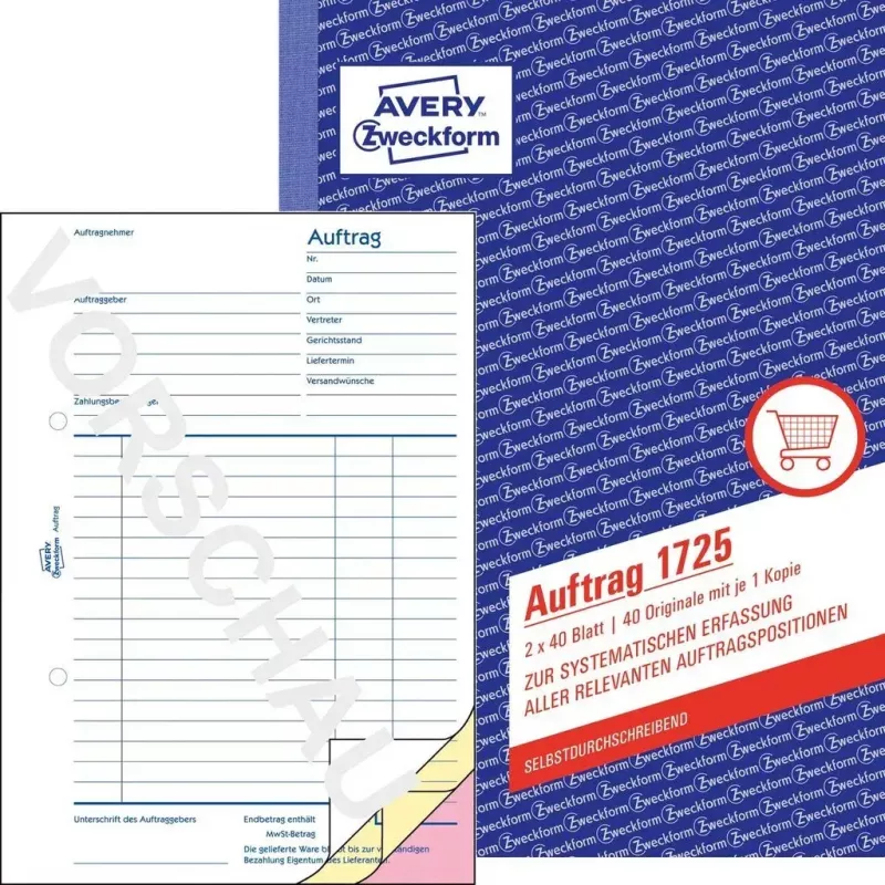 Accounting Form Book AVERY 1721-5 A5 40 Pages