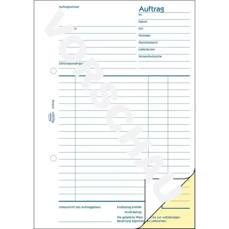 Accounting Form Book AVERY 1721-5 A5 40 Pages