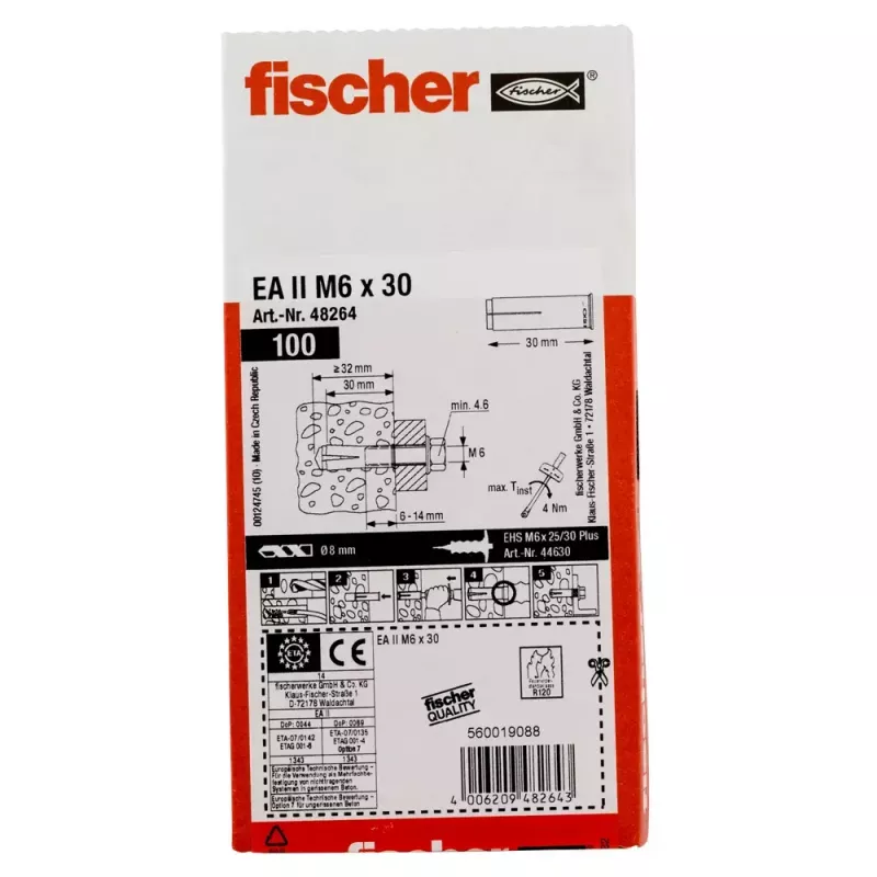 Anchor Fischer EA II M6 100 pcs 30 mm