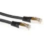 ACT Black 1 meter LSZH SFTP CAT6A patch cable with RJ45 connectors