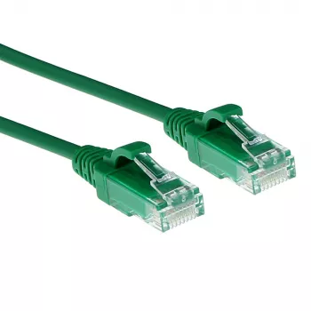 ACT Green 0.25 meter LSZH U/UTP CAT6 datacenter slimline patch cable snagless with RJ45 connectors