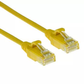 ACT Yellow 0.5 meter LSZH U/UTP CAT6 datacenter slimline patch cable snagless with RJ45 connectors