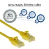 ACT Yellow 2 meter LSZH U/UTP CAT6 datacenter slimline patch cable snagless with RJ45 connectors