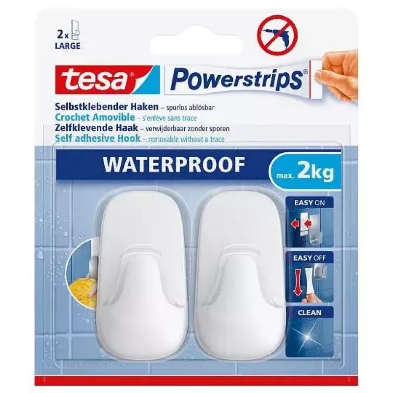 Towel hook TESA 59781-00000 Indoor White 2 pcs