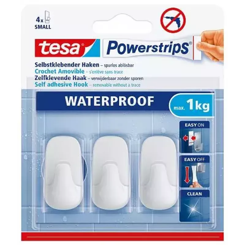 Towel hook TESA 59782-00000 Indoor White 3 pc(s)