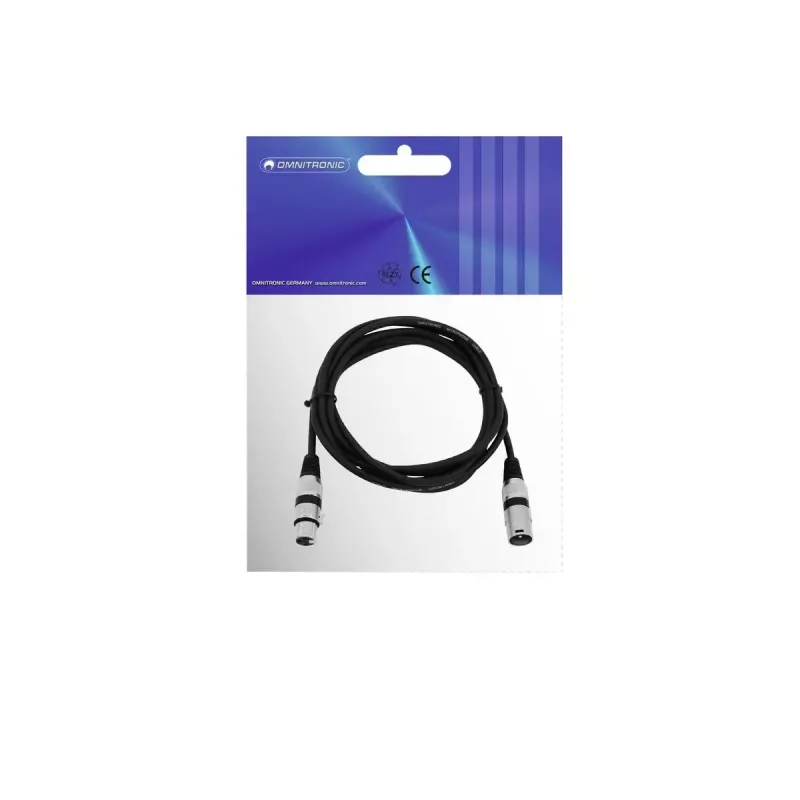 Audio cable XLR 3-pin Omnitronic 3022047N 3 m Black