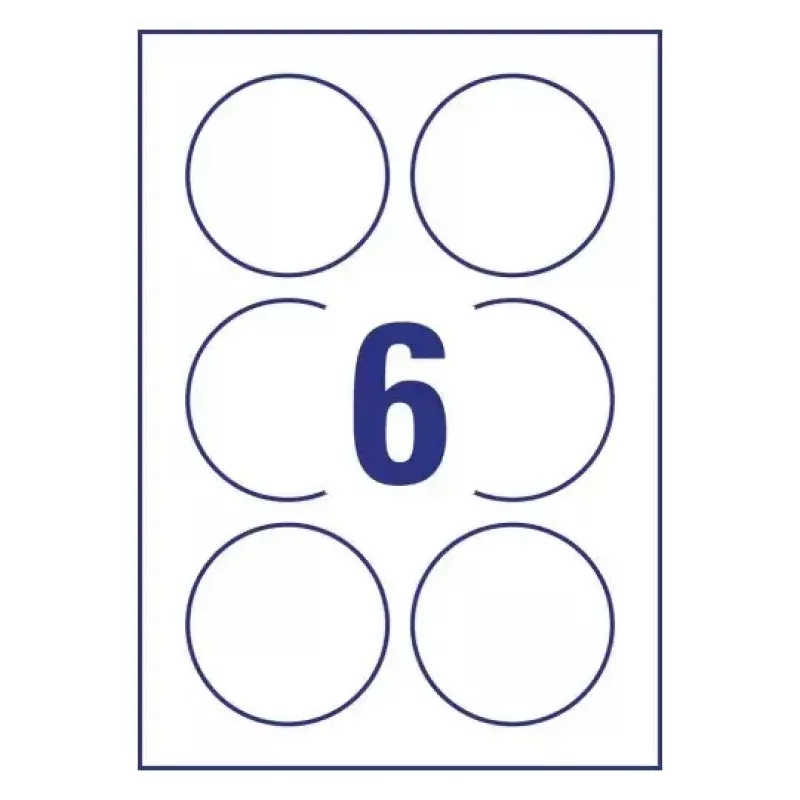 Avery 6229REV-10 self-adhesive label Round Removable White 60 pcs