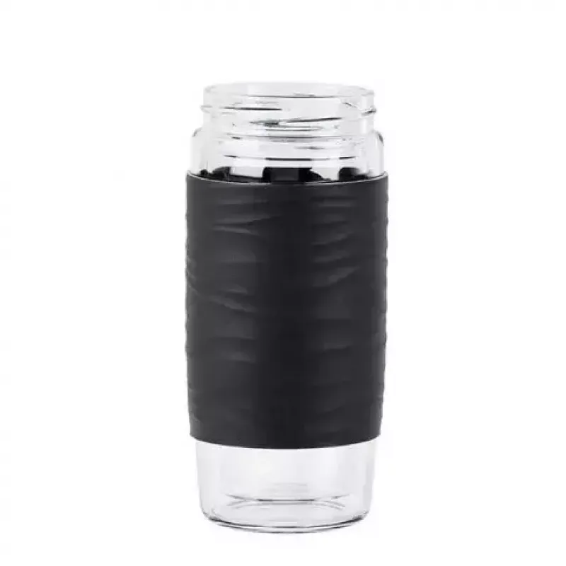 EMSA N20803 Tea Mug, 420 ml, Black, with Sieve Insert