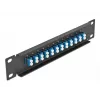 Fiber Optic Patch Panel DeLOCK 10 inch 12 Port LC Duplex blue 1U black