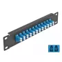 Fiber Optic Patch Panel DeLOCK 10 inch 12 Port LC Duplex blue 1U black