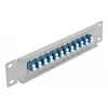 Fiber Optic Patch Panel DeLOCK 10 inch 12 Port LC Duplex Blue 1U Grey