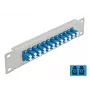 Fiber Optic Patch Panel DeLOCK 10 inch 12 Port LC Duplex Blue 1U Grey