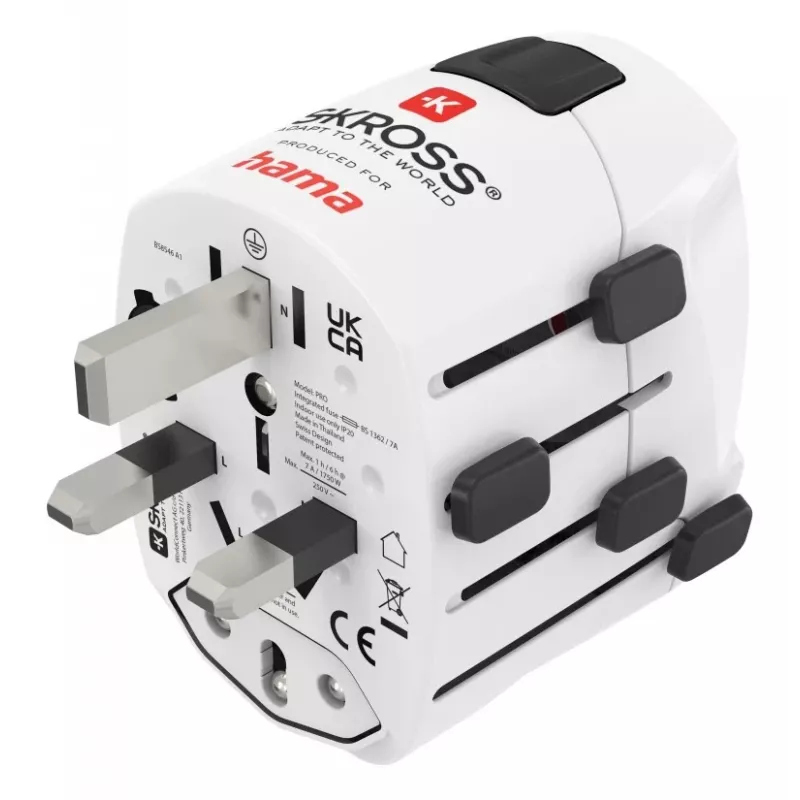 Hama World Travel Pro power plug adapter Universal Type F White