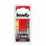 Screwdriver bit set KWB 128440 — 5 pcs, Hex (imperial) tips, metric sizes 0.7, 0.9, 1.3, 1.5, 2 mm, 28 mm length