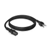 ACT Powercord USA plug - C13 black 1.8 m, 1.8 m, Power plug type A, C13 coupler, 120 V, 10 A