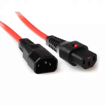ACT Powercord C13 IEC Lock C14 red 1.5 m 10 A 230 V