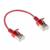 ACT Red 0.15 meter LSZH U/FTP CAT6A datacenter slimline patch cable snagless with RJ45 connectors