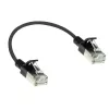 ACT Black 0.15 meter LSZH U/FTP CAT6A datacenter slimline patch cable snagless with RJ45 connectors