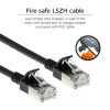 ACT Black 0.15 meter LSZH U/FTP CAT6A datacenter slimline patch cable snagless with RJ45 connectors