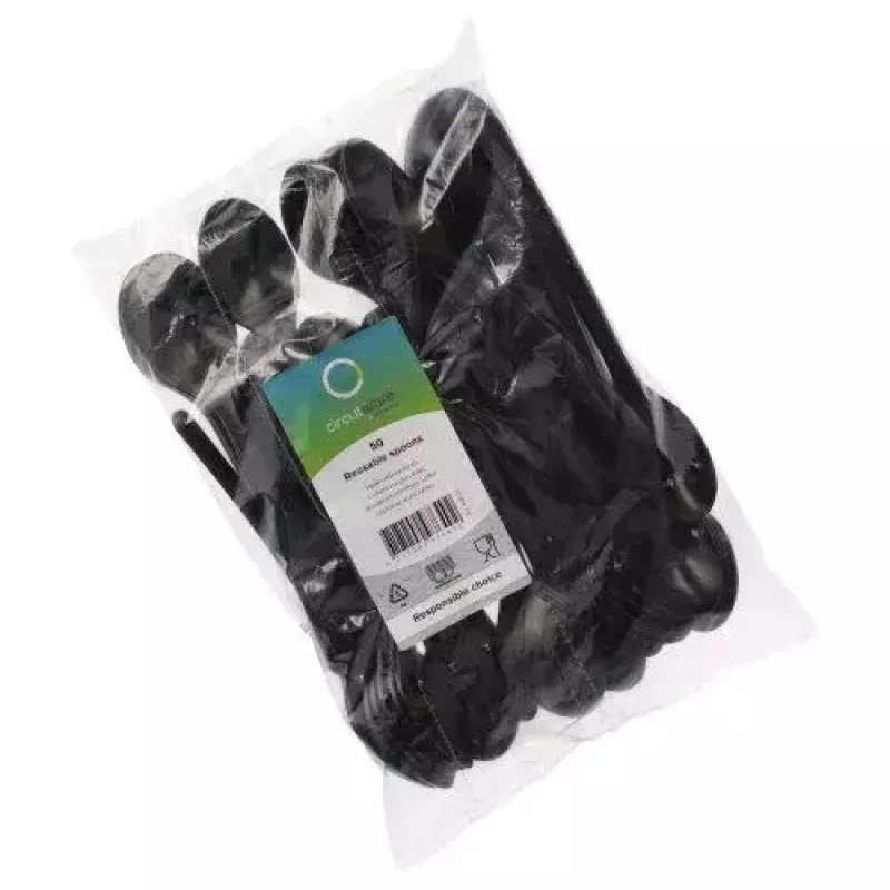 Disposable soup spoon Papstar 96437 Polypropylene Black 50 pcs