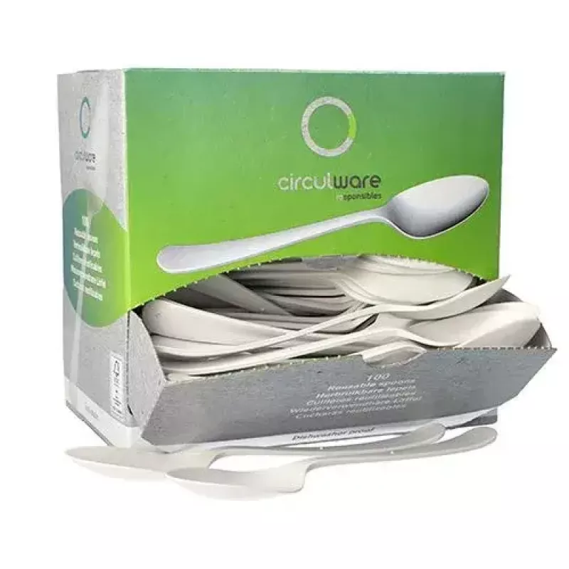 Disposable soup spoon Papstar 96464 Polypropylene White 100 pcs