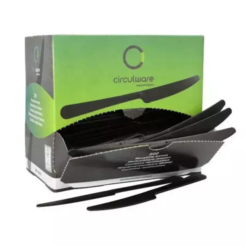 Disposable knife Papstar 96527 Black Polypropylene 197 mm 200 pcs