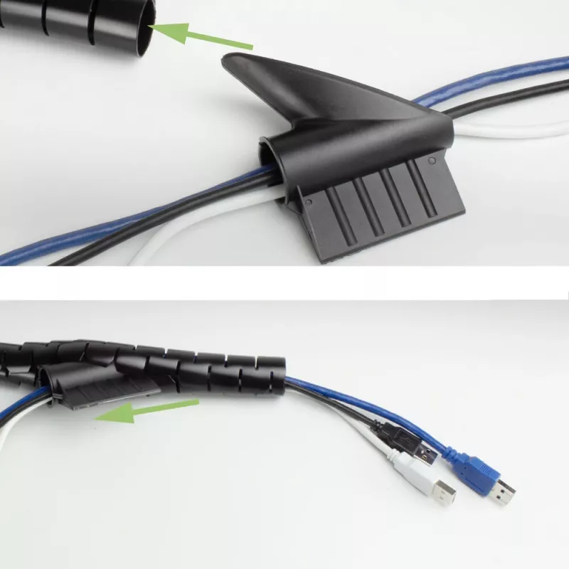 ACT 20 mm spiral cable wrap, length 30 meters, Cable management, Black, Polyvinyl chloride (PVC)