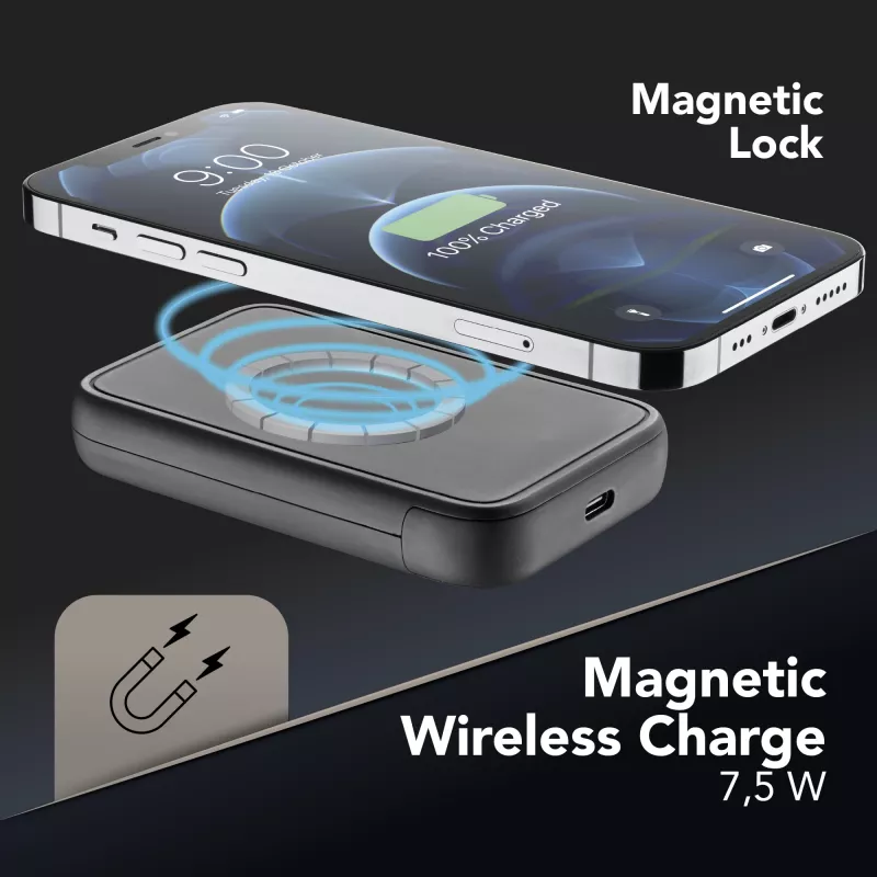 Cellularline Wireless Power Bank MAG 5000 Portable charger compatible with the MagSafe system