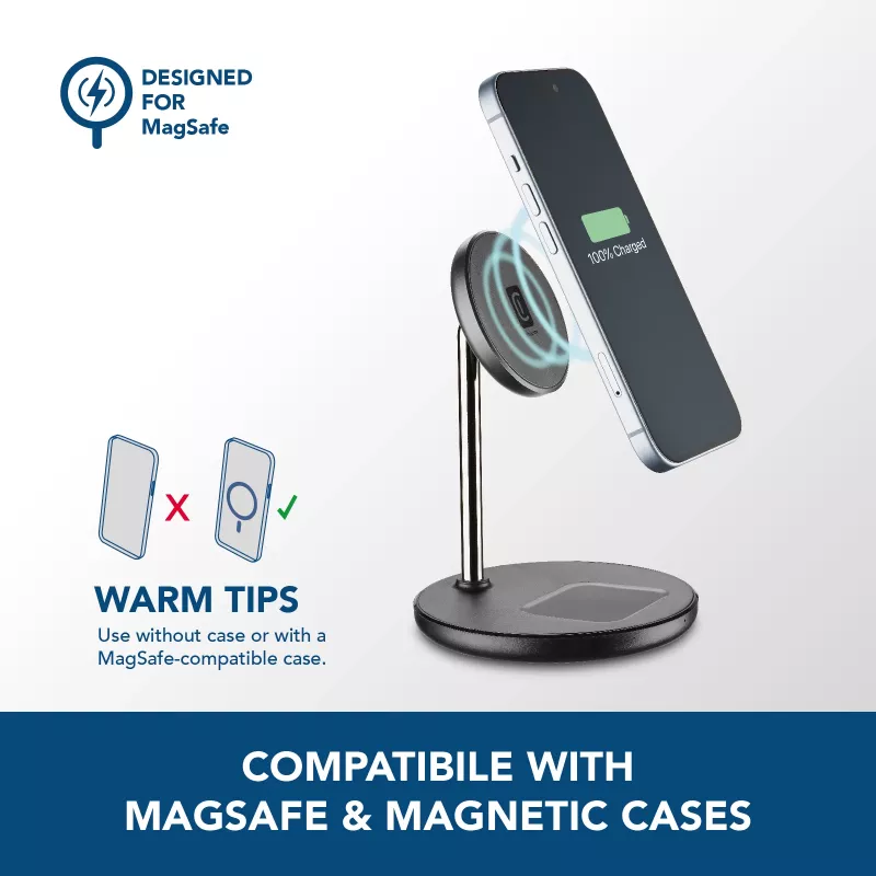 Cellularline Mag Duo Wireless Charger 2-in-1 wireless charging holder for Apple devices