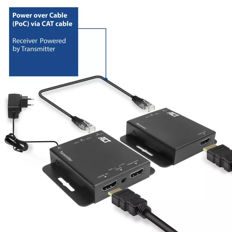 ACT 4K HDMI 1.4 extender set over CAT6 UTP with IR support, 40 meters