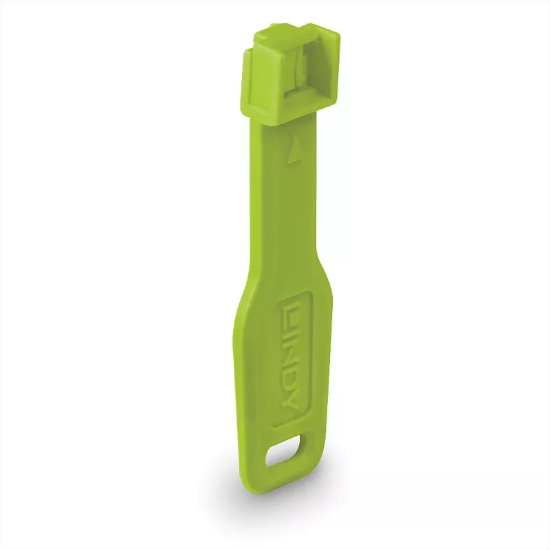 Lindy RJ45 Port Locks Green, 10x + 1 Key, Port blocker + key, RJ-45, Green, Acrylonitrile butadiene styrene (ABS), 10 pc(s), Polybag