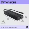 HP 4K USB-C Multiport Hub, USB Type-C, USB Type-C, 10000 Mbit/s, 3840 x 2160, Black, 65 W