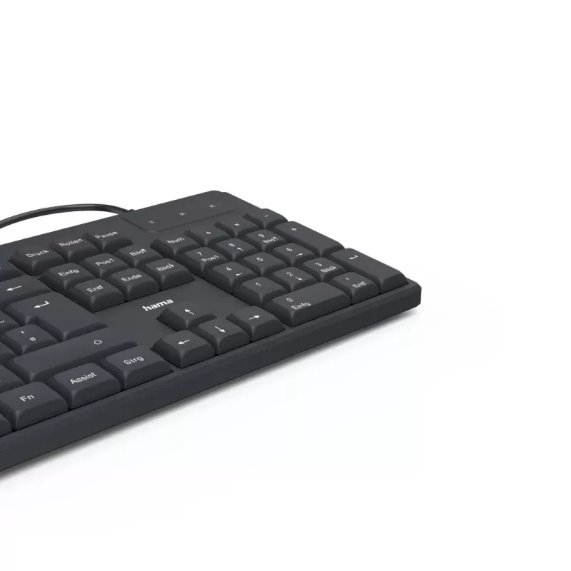 Hama CK-200 keyboard Home/Office USB QWERTZ German Black