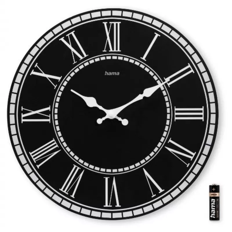 Hama Rab Quartz clock Round Black
