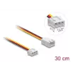 DELOCK cable extension 3-pin (JST) model 90867, PVC, 1.3 mm conductor, single 30 cm lead, black/red/white/yellow