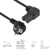 ACT Powercord mains connector CEE 7/7 male (angled) - C15 (angled right) IEC60320 black 1.5 m